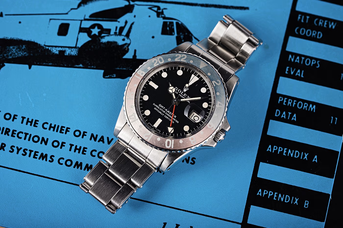 GMT-Master 1675 นาฬิกาข้อมือมือสไตล์วินเทจจาก Rolex จะเปิดประมูลในเร็วๆ นี้โดย Bob's Watches