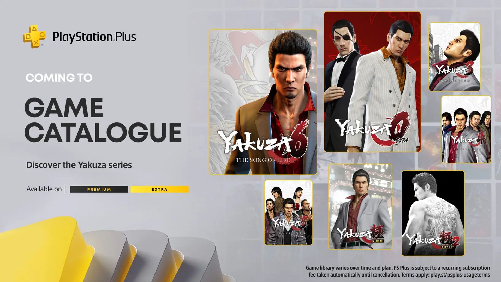 Yakuza 0, Kiwami และ Kiwami 2 เตรียมเปิดให้เล่นฟรีบน PlayStation Plus Extra/Premium เดือนสิงหาคมนี้